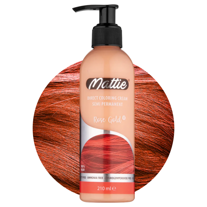 Mattie Rose Gold - Vegan Semi-Permanent Direct Dye Hair Color Cream 210 ml