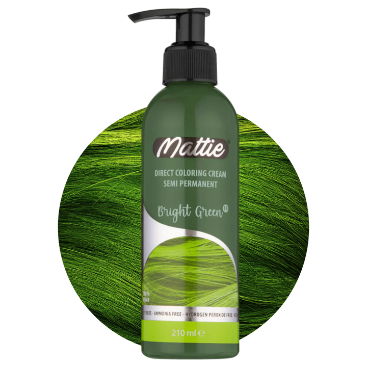 Mattie Bright Green - Vegan Semi-Permanent Direct Dye Hair Color Cream 210 ml