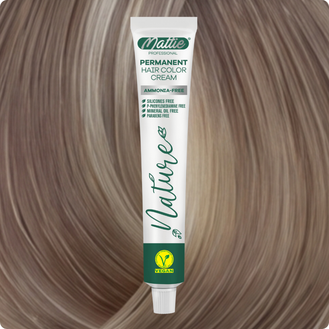 Mattie Professional Nature (10.8) Extra Light Blonde Sand Beige - Vegan Permanent Hair Color Cream 60ml