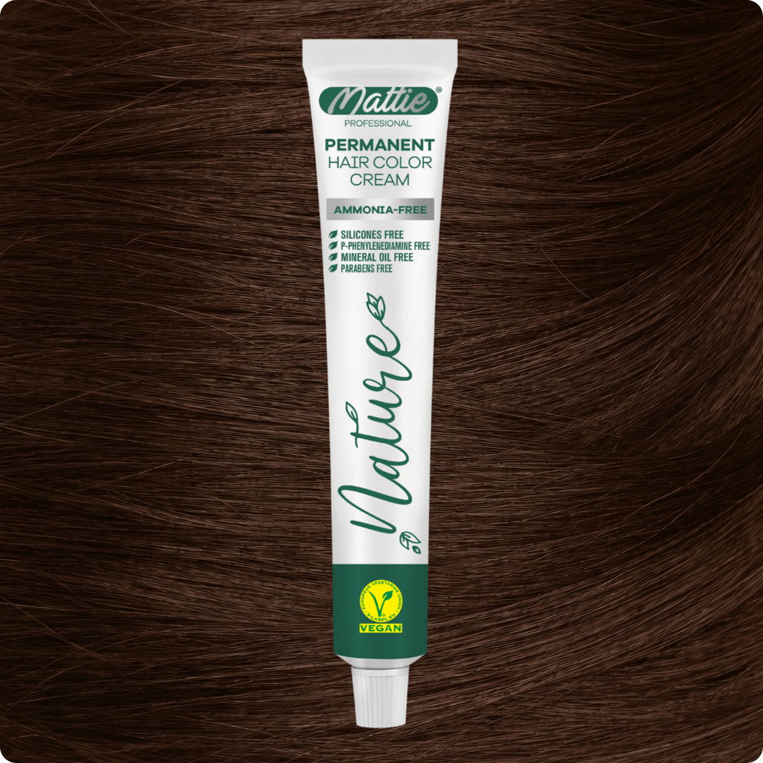 Mattie Professional Nature (6.35) Chocolate Caramel - Vegan Permanent Hair Color Cream 60ml