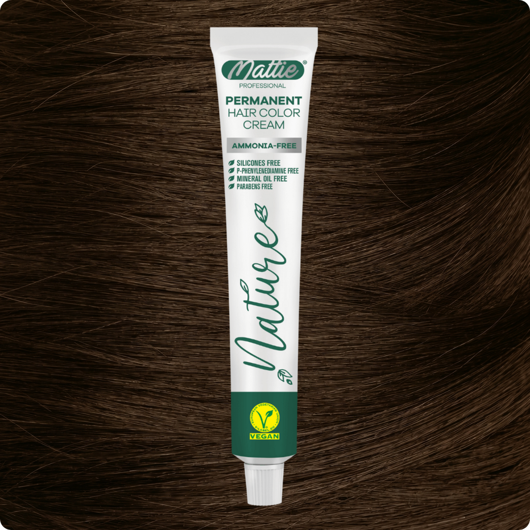 Mattie Professional Nature (6.73) Dark Blonde Golden Brown - Vegan Permanent Hair Color Cream 60ml