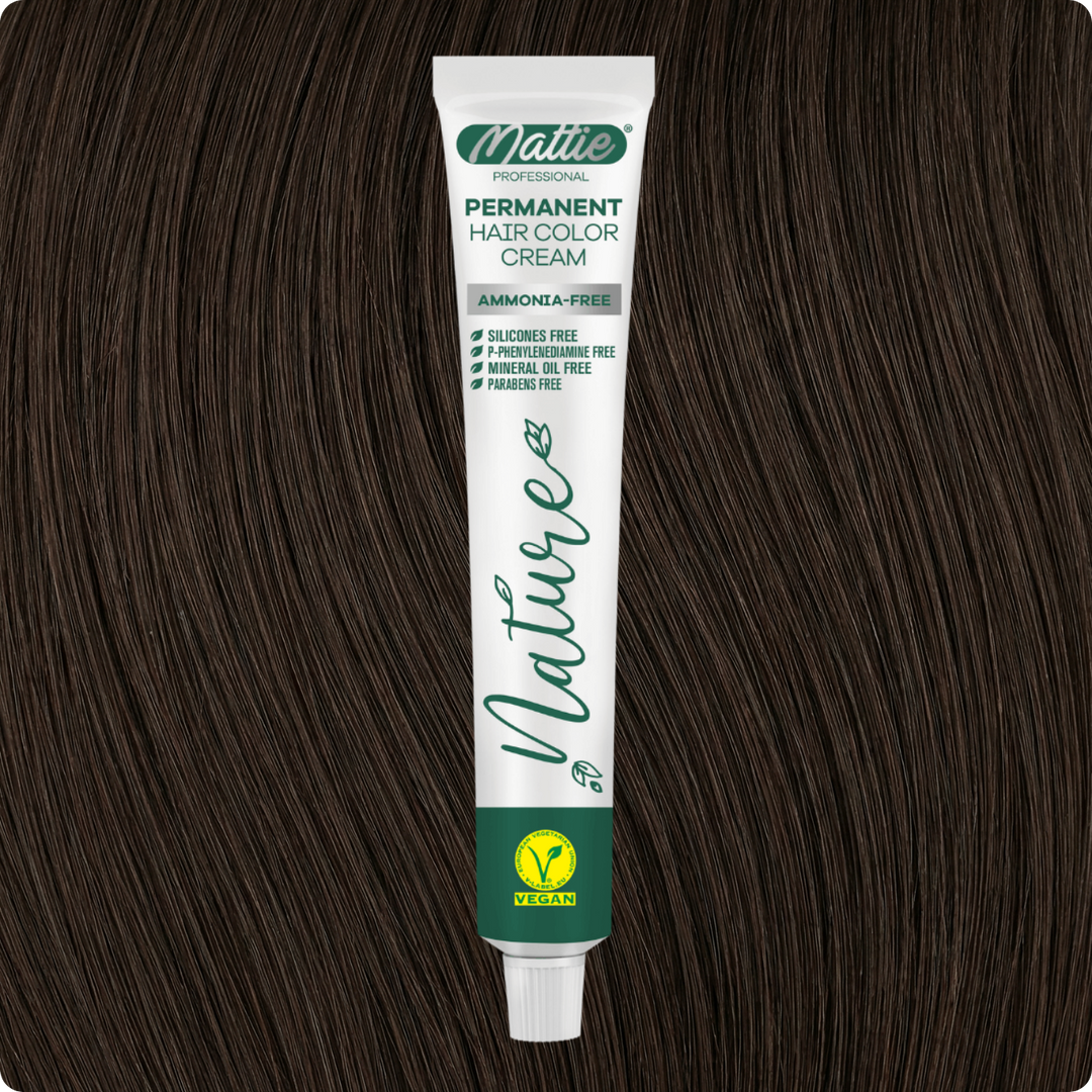 Mattie Professional Nature (7.78) Light Brunet Beige - Vegan Permanent Hair Color Cream 60ml