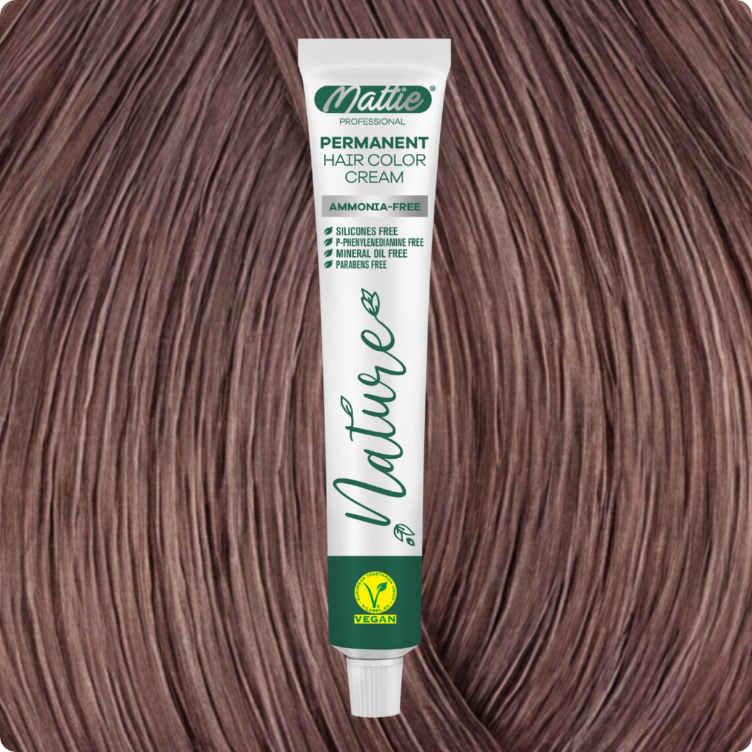 Mattie Professional Nature (8.16) Light Ash Rose Blonde - Vegan Permanent Hair Color Cream 60ml