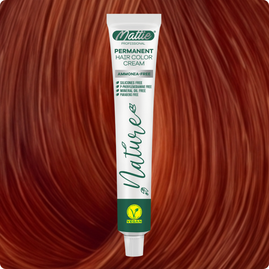 Mattie Professional Nature (8.34) Light Blonde Golden Copper - Vegan Permanent Hair Color Cream 60ml