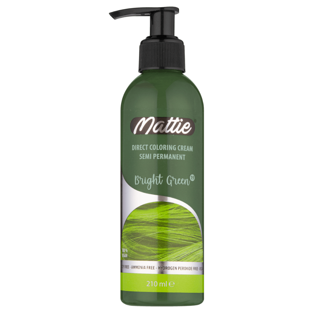 Mattie Bright Green - Vegan Semi-Permanent Direct Dye Hair Color Cream 210 ml
